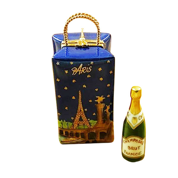 Load image into Gallery viewer, Rochard "Paris by Night Giftbag with Bottle of Champagne" Limoges Box