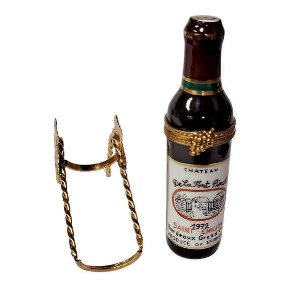 Load image into Gallery viewer, Rochard "Red Wine Bottle with Brass Holder" Limoges Box