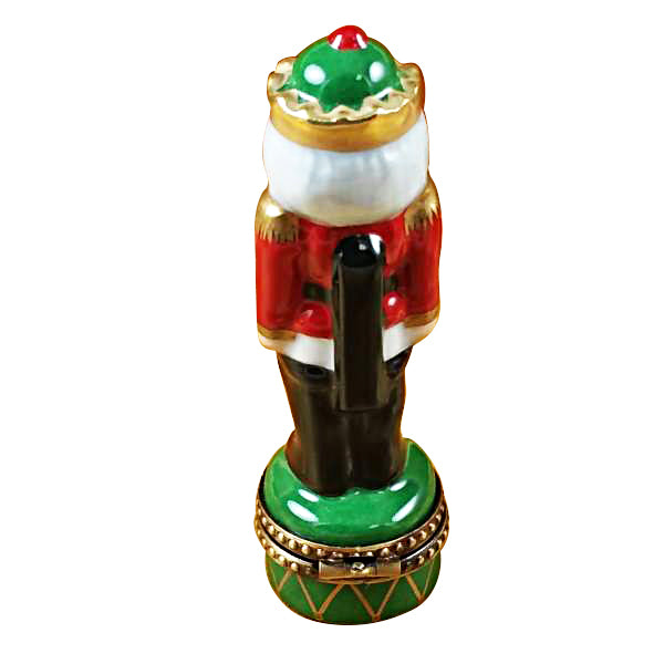 Load image into Gallery viewer, Rochard "Nutcracker on Green Base" Limoges Box