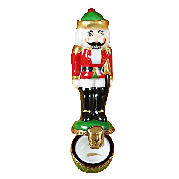 Load image into Gallery viewer, Rochard "Nutcracker on Green Base" Limoges Box