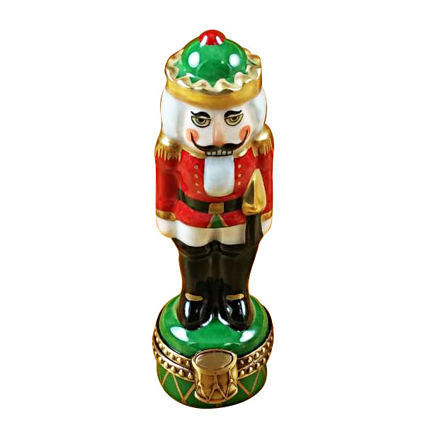 Load image into Gallery viewer, Rochard "Nutcracker on Green Base" Limoges Box