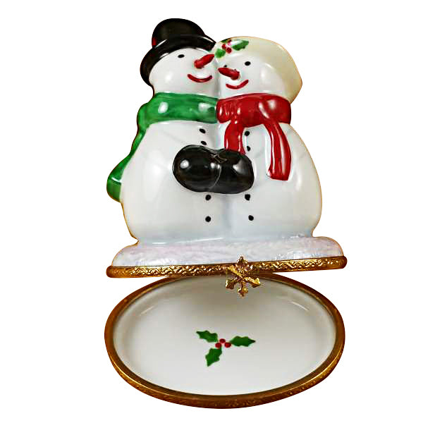 Load image into Gallery viewer, Rochard "Snowman Couple" Limoges Box