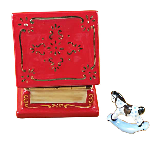 Load image into Gallery viewer, Rochard "Christmas Toy Chest with Rocking Horse" Limoges Box