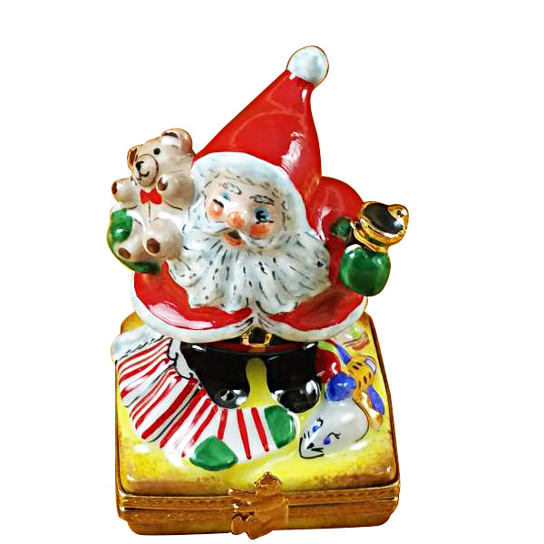Load image into Gallery viewer, Rochard "Santa with Bell" Limoges Box