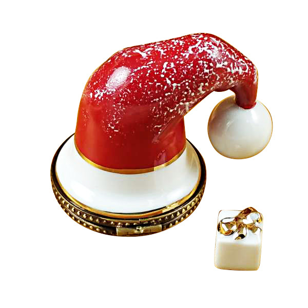Load image into Gallery viewer, Rochard "Santa Hat with Present" Limoges Box