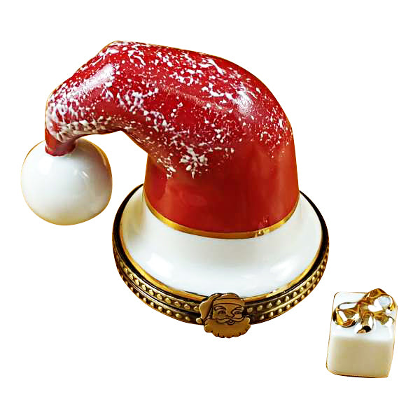 Load image into Gallery viewer, Rochard "Santa Hat with Present" Limoges Box