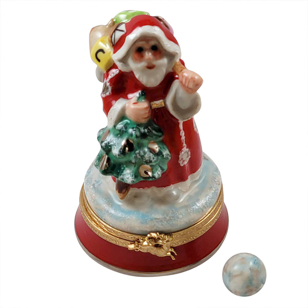 Load image into Gallery viewer, Rochard "Santa on Round Base with Ball" Limoges Box