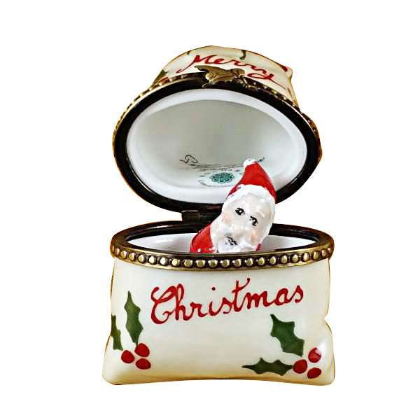 Load image into Gallery viewer, Rochard "Christmas Bag with Santa" Limoges Box