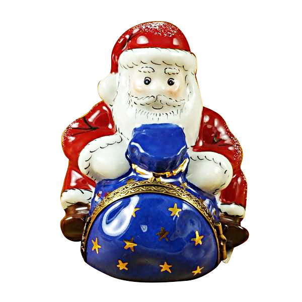 Load image into Gallery viewer, Rochard "Santa Sitting with Gift Bag" Limoges Box