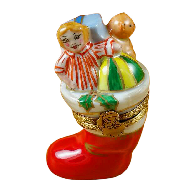 Load image into Gallery viewer, Rochard "Christmas Boot" Limoges Box