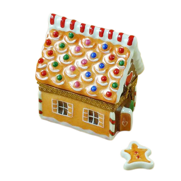 Load image into Gallery viewer, Rochard "Gingerbread House with Gingerman" Limoges Box