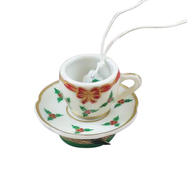 Load image into Gallery viewer, Rochard "Christmas Teacup with Teabag" Limoges Box