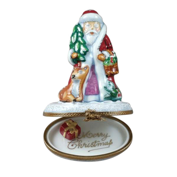 Load image into Gallery viewer, Rochard "Santa with Reindeer and Removable Gift" Limoges Box