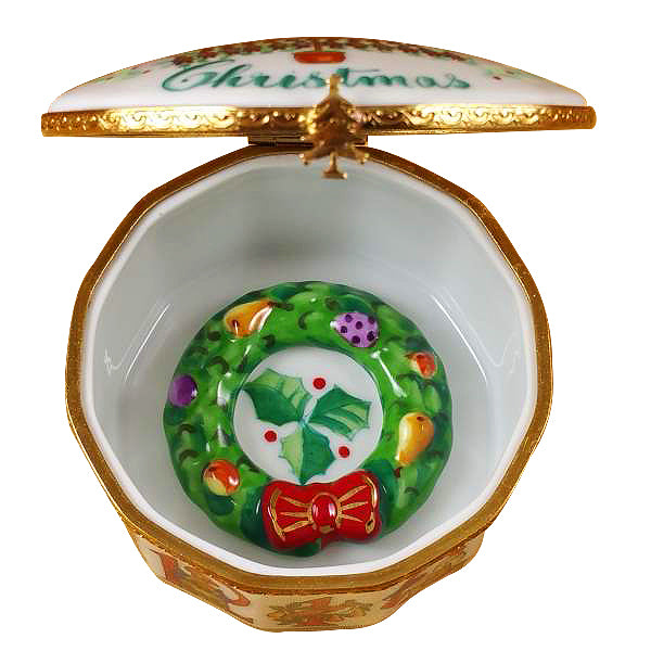Load image into Gallery viewer, Rochard "Twelve Days of Christmas with Removable Porcelain Wreath" Limoges Box
