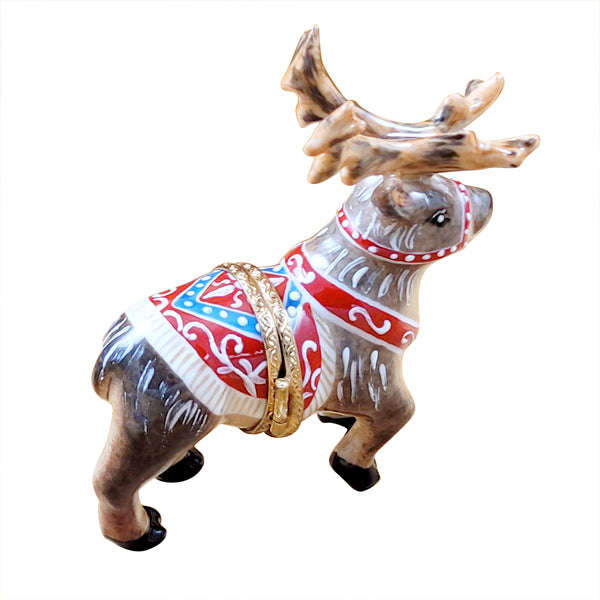 Load image into Gallery viewer, Rochard "Reindeer with Antlers" Limoges Box