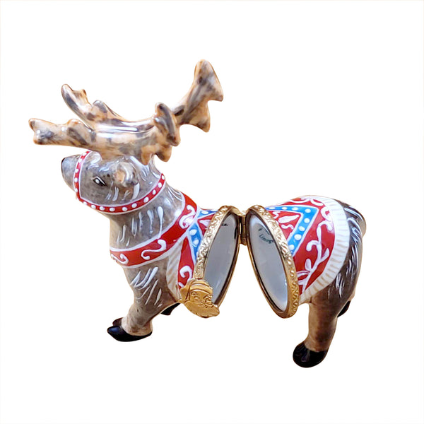 Load image into Gallery viewer, Rochard "Reindeer with Antlers" Limoges Box