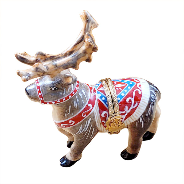 Load image into Gallery viewer, Rochard "Reindeer with Antlers" Limoges Box