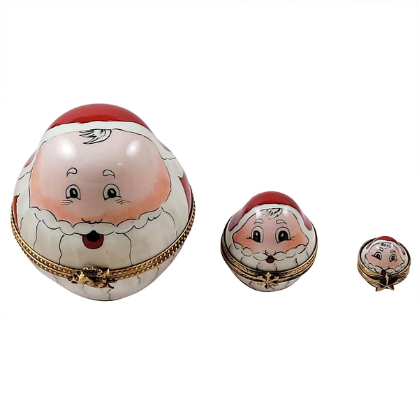 Load image into Gallery viewer, Rochard "Old World Nesting Stacking Santas" Limoges Box