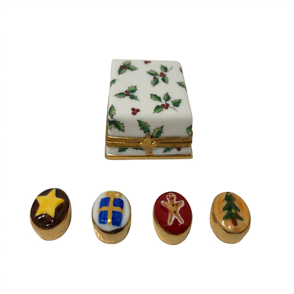 Load image into Gallery viewer, Rochard "Christmas Holly Box with Cupcakes" Limoges Box