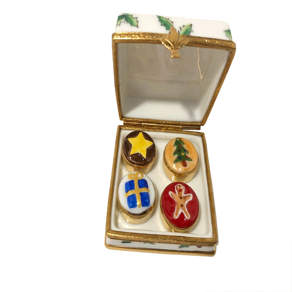 Load image into Gallery viewer, Rochard "Christmas Holly Box with Cupcakes" Limoges Box