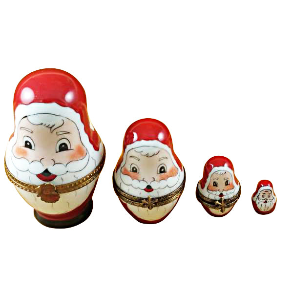 Load image into Gallery viewer, Rochard "Four Nesting Santas" Limoges Box