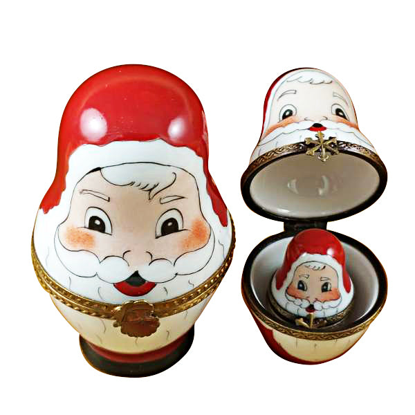 Load image into Gallery viewer, Rochard "Four Nesting Santas" Limoges Box