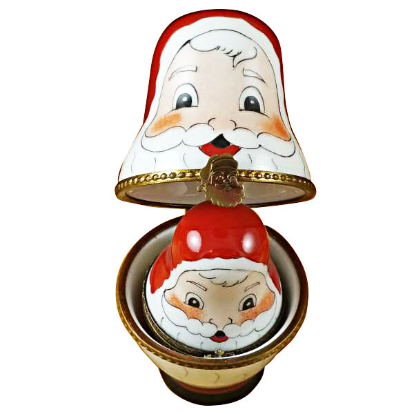 Load image into Gallery viewer, Rochard &quot;Four Nesting Santas&quot; Limoges Box
