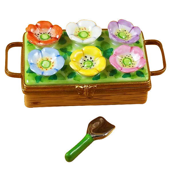 Load image into Gallery viewer, Rochard "Flower Box with Spade" Limoges Box