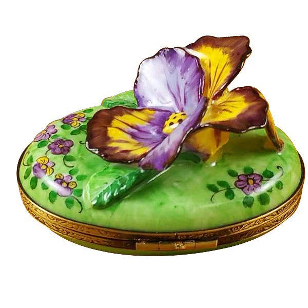 Load image into Gallery viewer, Rochard "Pansy - Purple & Yellow" Limoges Box