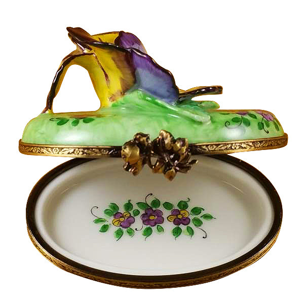 Load image into Gallery viewer, Rochard "Pansy - Purple & Yellow" Limoges Box