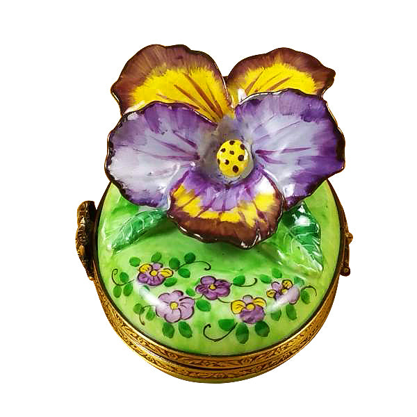 Load image into Gallery viewer, Rochard "Pansy - Purple & Yellow" Limoges Box