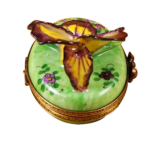 Load image into Gallery viewer, Rochard "Pansy - Purple & Yellow" Limoges Box