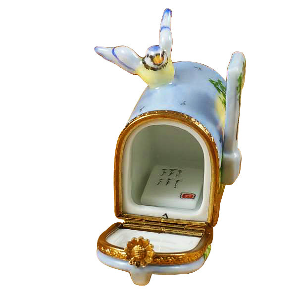 Load image into Gallery viewer, Rochard "Mailbox with Landscape & Removable Porcelain Letter" Limoges Box