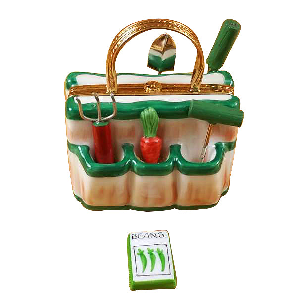 Load image into Gallery viewer, Rochard "Gardening Bag with Tools" Limoges Box