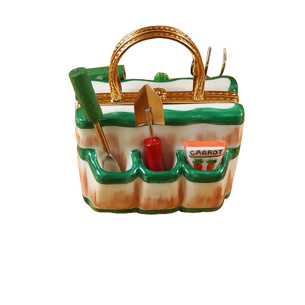 Load image into Gallery viewer, Rochard "Gardening Bag with Tools" Limoges Box