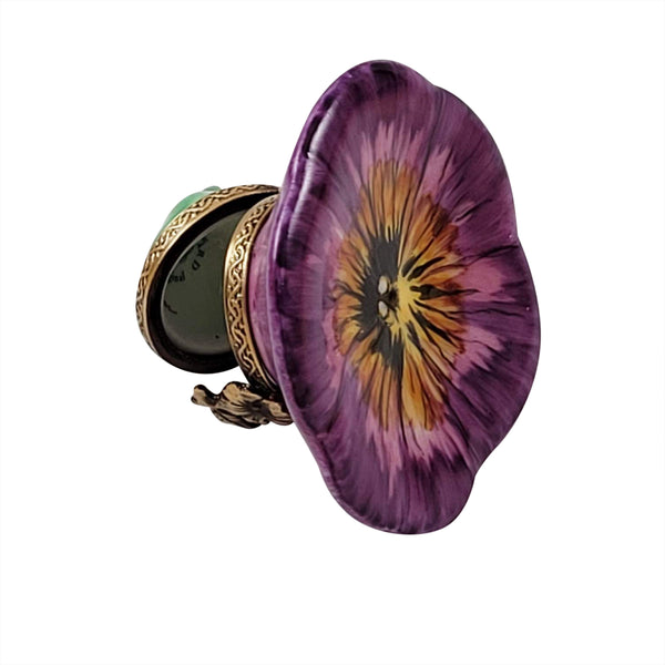 Load image into Gallery viewer, Rochard "Purple & Yellow Pansy" Limoges Box