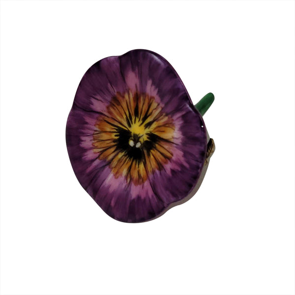 Load image into Gallery viewer, Rochard "Purple & Yellow Pansy" Limoges Box
