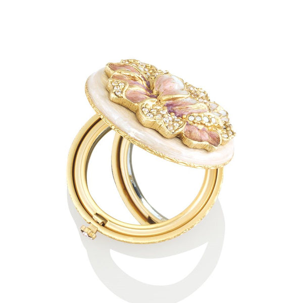 Load image into Gallery viewer, Jay Strongwater Angela Round Floral Compact - Boudoire