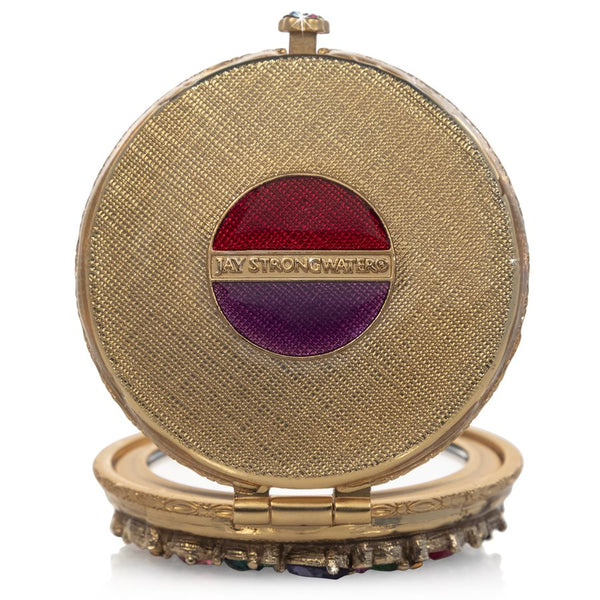 Load image into Gallery viewer, Jay Strongwater Helena Round Jeweled Compact