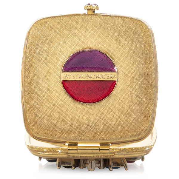 Load image into Gallery viewer, Jay Strongwater Luella Square Jeweled Compact