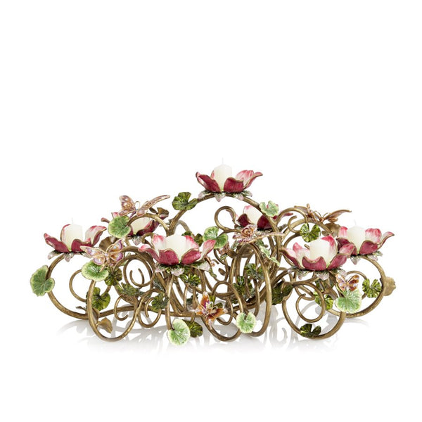 Load image into Gallery viewer, Jay Strongwater Claudine Floral & Butterfly Candelabra