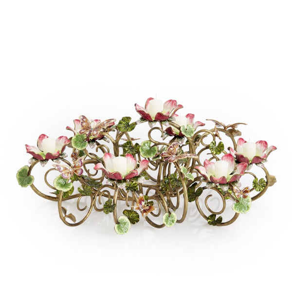 Load image into Gallery viewer, Jay Strongwater Claudine Floral & Butterfly Candelabra