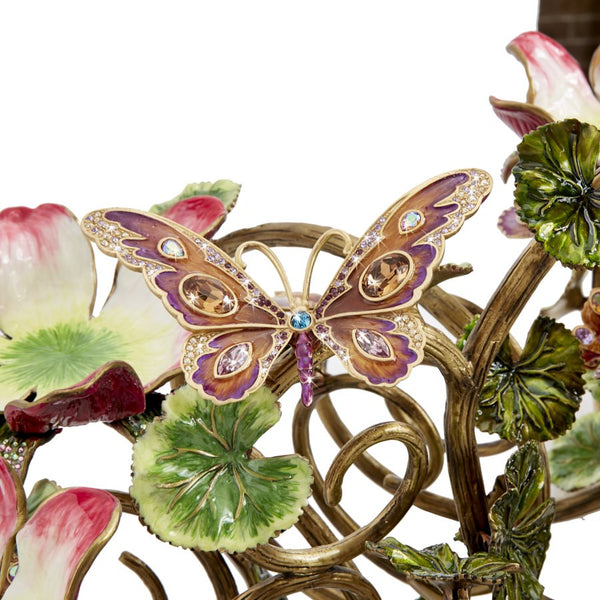 Load image into Gallery viewer, Jay Strongwater Claudine Floral & Butterfly Candelabra