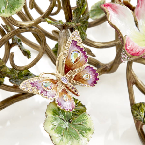 Load image into Gallery viewer, Jay Strongwater Claudine Floral & Butterfly Candelabra