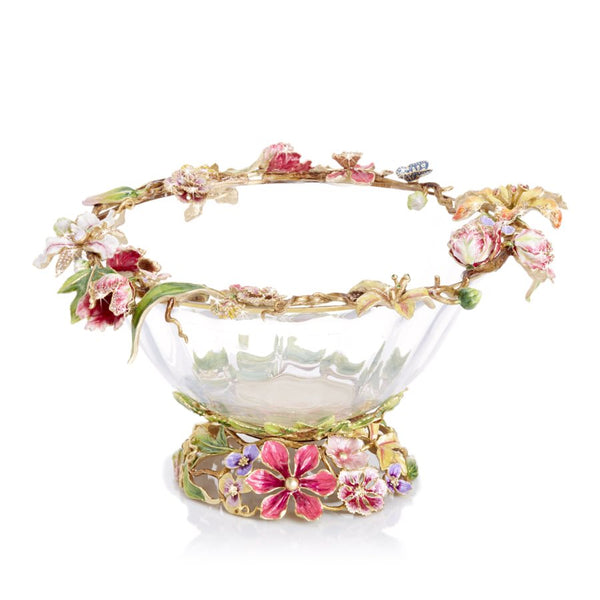 Load image into Gallery viewer, Jay Strongwater Cornelis Dutch Floral Glass Bowl