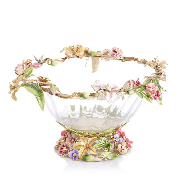 Load image into Gallery viewer, Jay Strongwater Cornelis Dutch Floral Glass Bowl