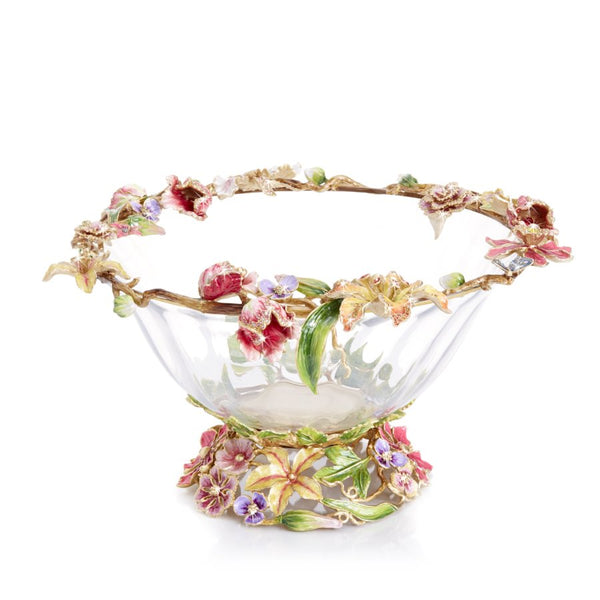 Load image into Gallery viewer, Jay Strongwater Cornelis Dutch Floral Glass Bowl
