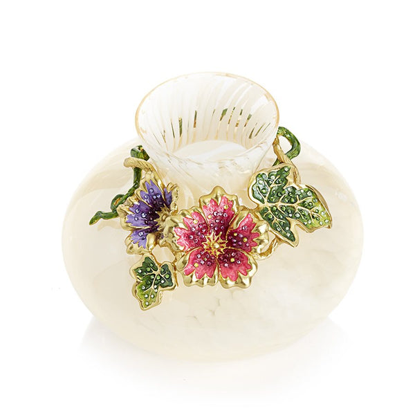 Load image into Gallery viewer, Jay Strongwater Holland Leaf and Flower Vase - Provence