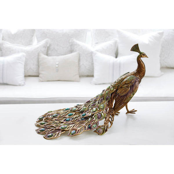 Load image into Gallery viewer, Jay Strongwater Theseus Grand Peacock Figurine