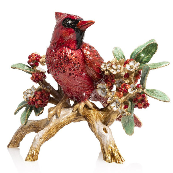 Load image into Gallery viewer, Jay Strongwater Cardinal on Branch Figurine